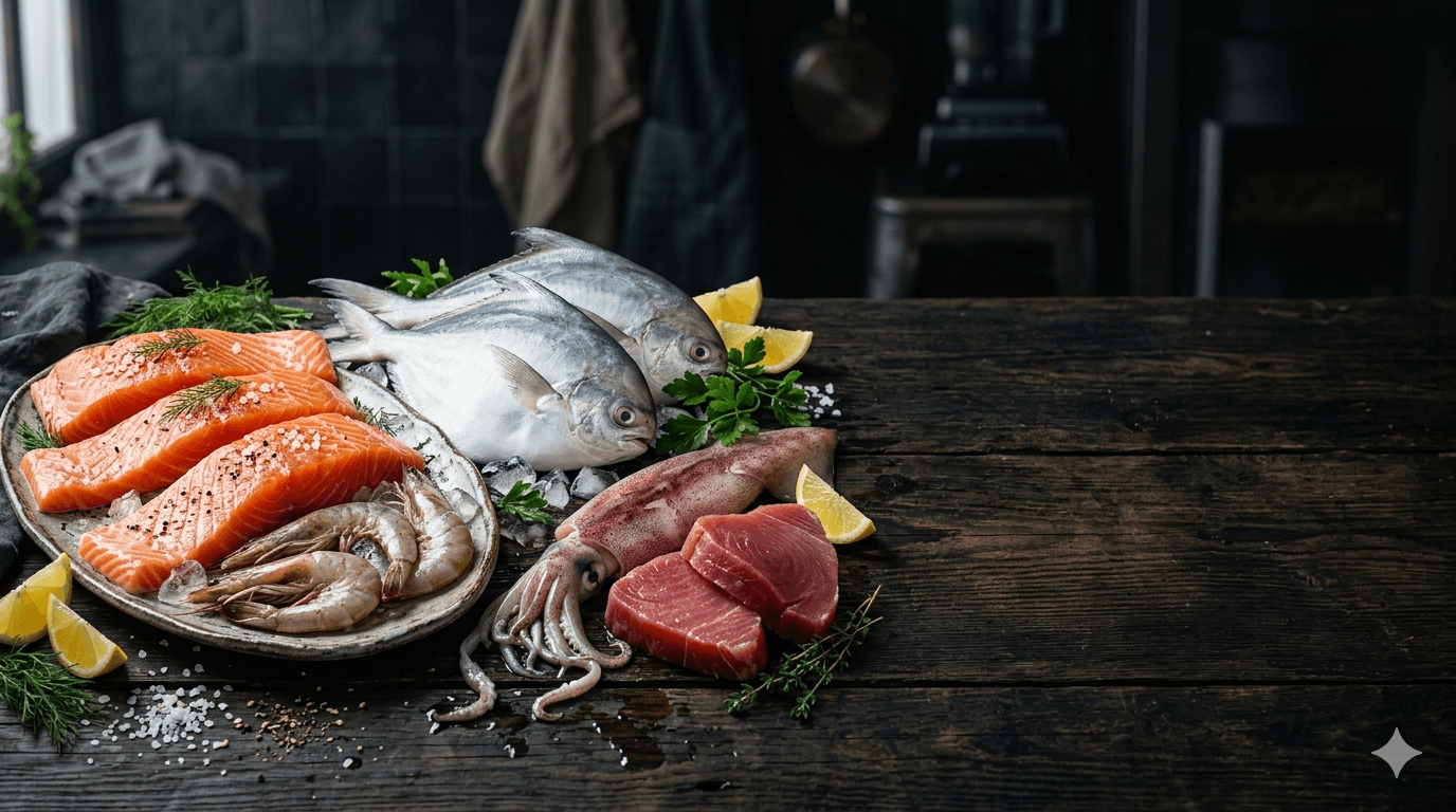 Fresh seafood selection